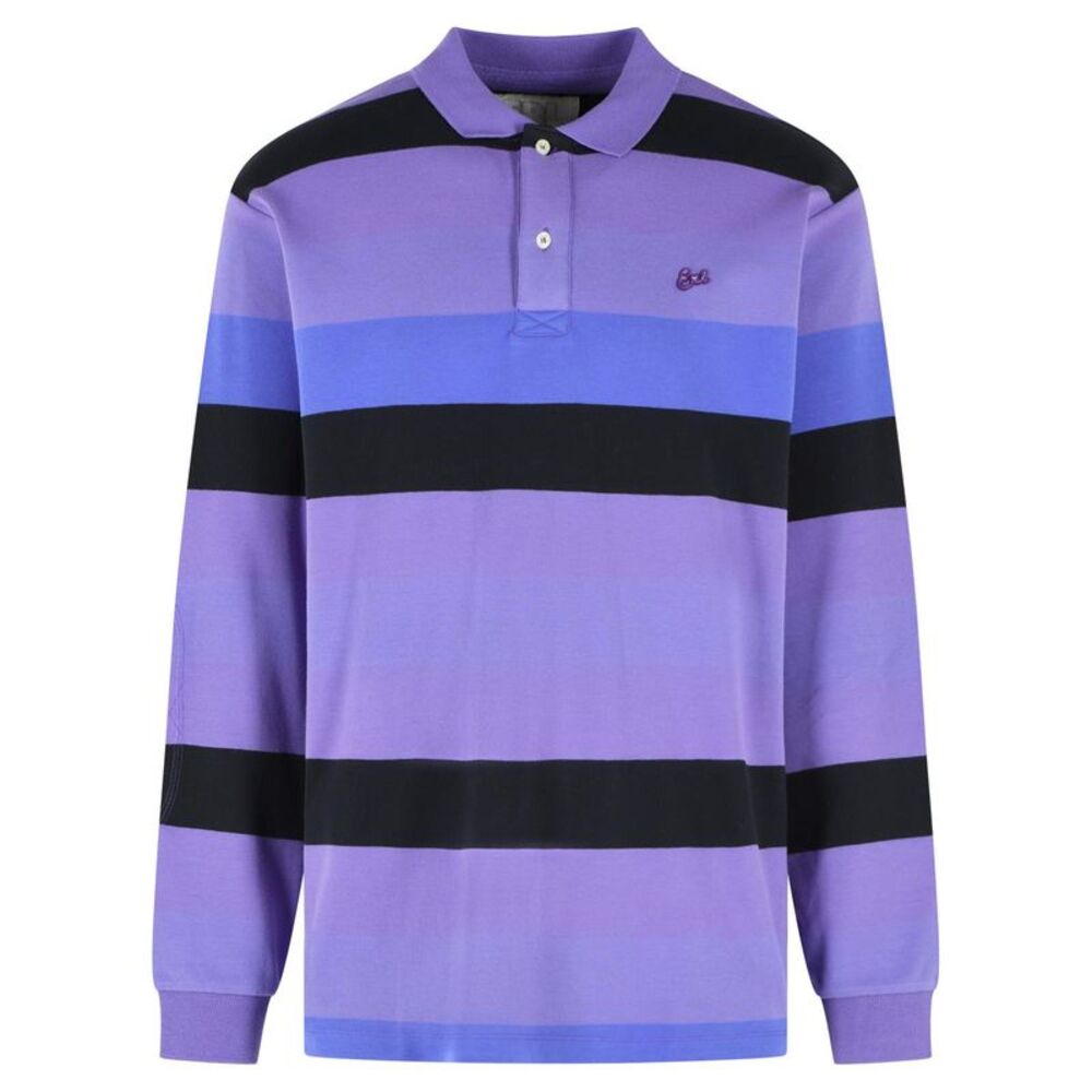Erl 'Rugby' Purple Cotton Polo Shirt Men